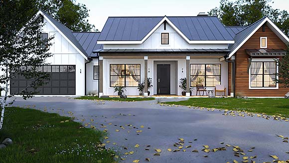 Country, Craftsman, Farmhouse House Plan 101109 with 4 Beds, 3 Baths, 2 Car Garage Elevation