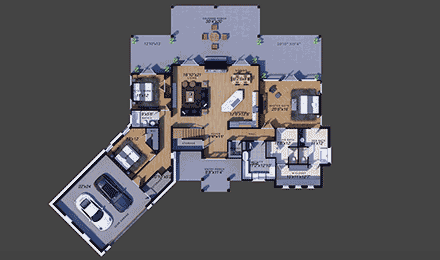 Craftsman, New American House Plan 101111 with 3 Beds, 3 Baths, 2 Car Garage First Level Plan