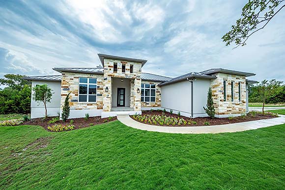 Contemporary House Plan 101115 with 4 Beds, 4 Baths, 3 Car Garage Elevation
