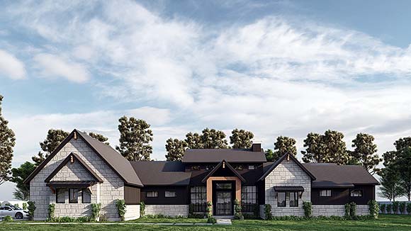 Country, Ranch House Plan 101123 with 4 Beds, 4 Baths, 2 Car Garage Elevation