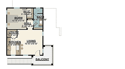 Contemporary, Modern House Plan 101130 with 4 Beds, 4 Baths, 4 Car Garage Second Level Plan