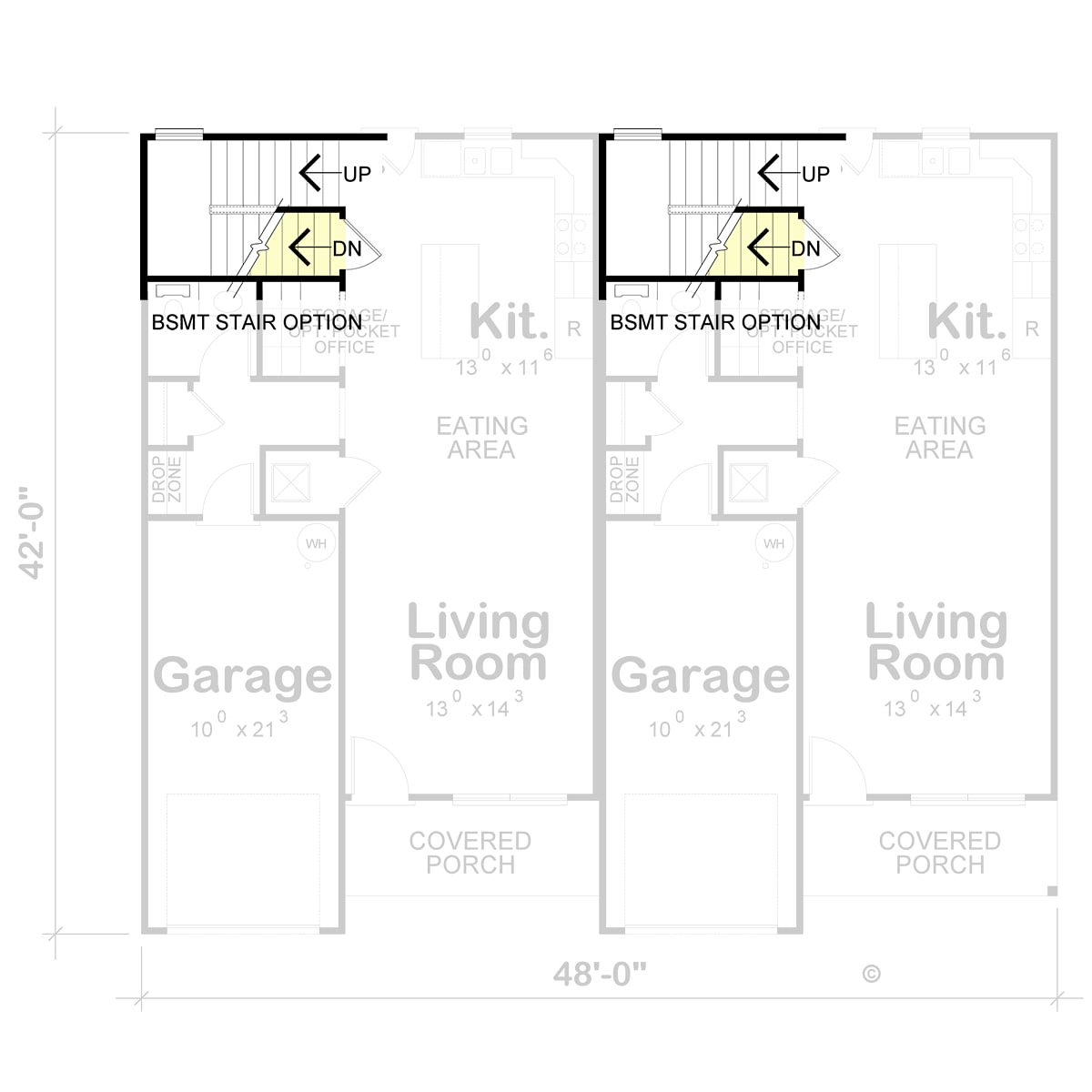 Contemporary Craftsman New American Style Alternate Level One of Plan 101201
