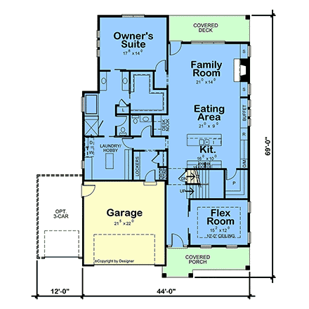 Country, Craftsman, Farmhouse House Plan 101203 with 4 Beds, 4 Baths, 2 Car Garage First Level Plan