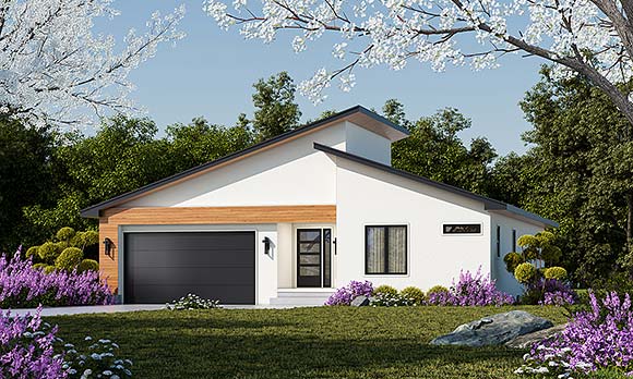 Modern House Plan 101204 with 3 Beds, 3 Baths, 2 Car Garage Elevation