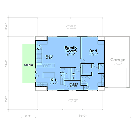 Barndominium, Country, Craftsman, Farmhouse, Modern Garage-Living Plan 101205 with 1 Beds, 2 Baths, 4 Car Garage Second Level Plan