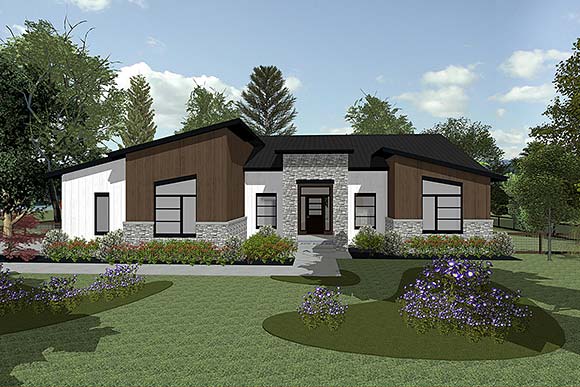 Contemporary, Farmhouse House Plan 101211 with 3 Beds, 2 Baths, 2 Car Garage Elevation