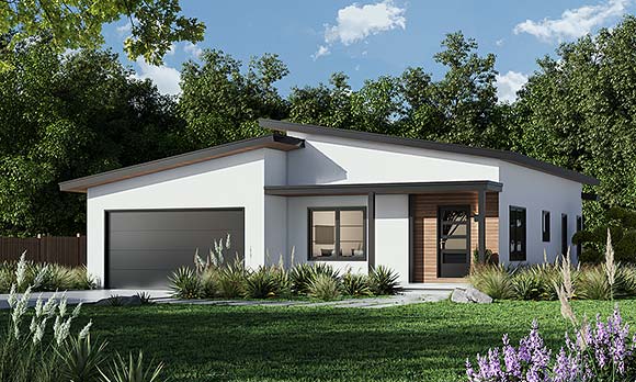 Contemporary, Modern House Plan 101215 with 3 Beds, 2 Baths, 2 Car Garage Elevation