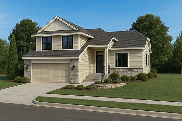 Traditional House Plan 101216 with 3 Beds, 3 Baths, 2 Car Garage Elevation