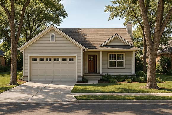 Craftsman, Traditional House Plan 101237 with 3 Beds, 2 Baths, 2 Car Garage Elevation
