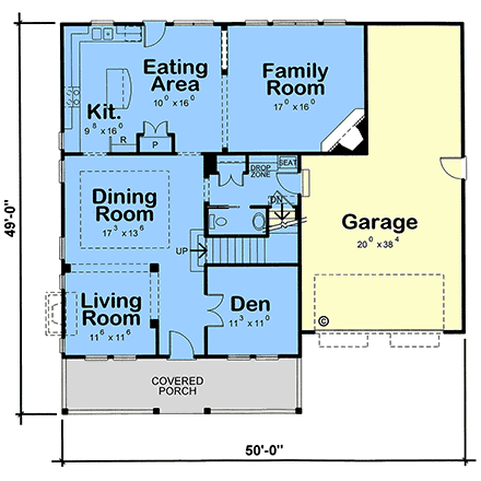 Country, Farmhouse, Traditional House Plan 101241 with 5 Beds, 4 Baths, 2 Car Garage First Level Plan