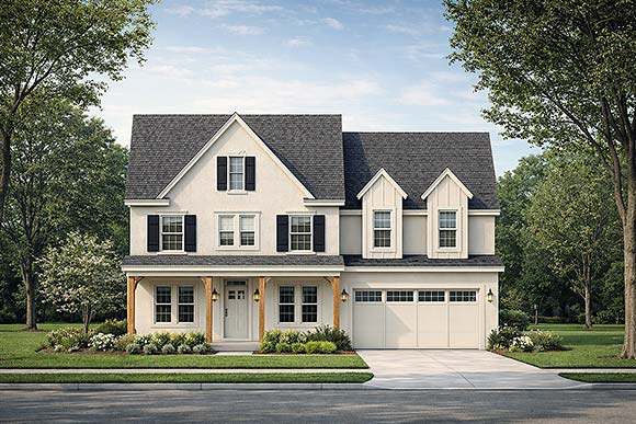 Country, Farmhouse, Traditional House Plan 101241 with 5 Beds, 4 Baths, 2 Car Garage Elevation