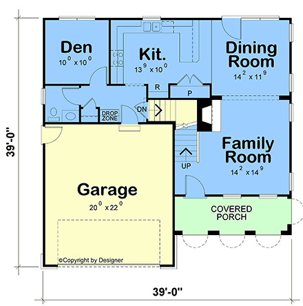 Mediterranean, Southwest House Plan 101242 with 4 Beds, 3 Baths, 2 Car Garage First Level Plan