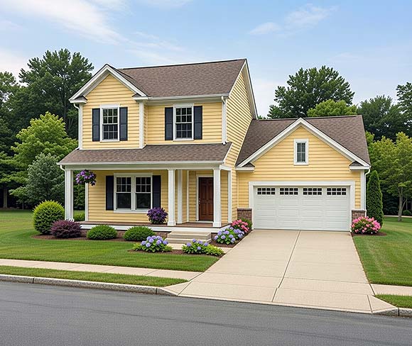 Country, Traditional House Plan 101244 with 3 Beds, 3 Baths, 2 Car Garage Elevation