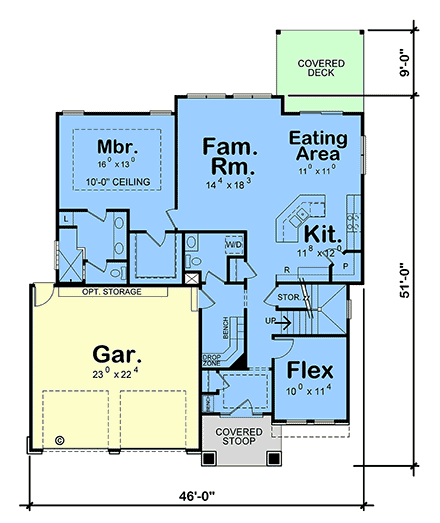 Craftsman, Traditional House Plan 101253 with 3 Beds, 3 Baths, 2 Car Garage First Level Plan