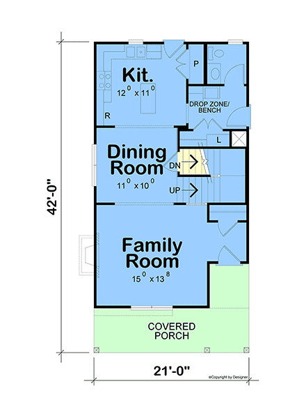 Farmhouse, Traditional House Plan 101254 with 3 Beds, 3 Baths First Level Plan