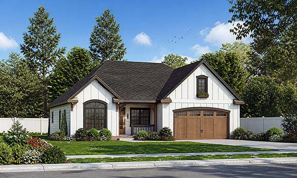 Farmhouse, Traditional House Plan 101260 with 3 Beds, 2 Baths, 2 Car Garage Elevation
