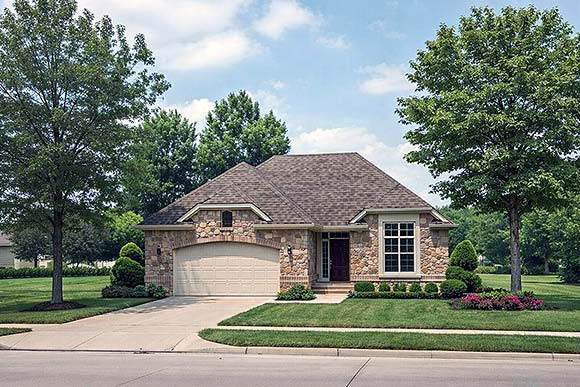 French Country, Traditional House Plan 101263 with 2 Beds, 2 Baths, 2 Car Garage Elevation