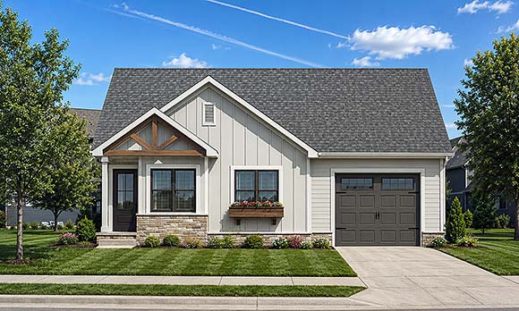 Contemporary, Craftsman, Farmhouse House Plan 101265 with 3 Beds, 2 Baths, 1 Car Garage Elevation