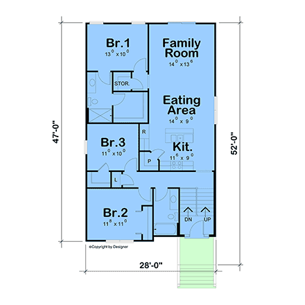 Coastal, Traditional House Plan 101269 with 3 Beds, 2 Baths, 2 Car Garage First Level Plan