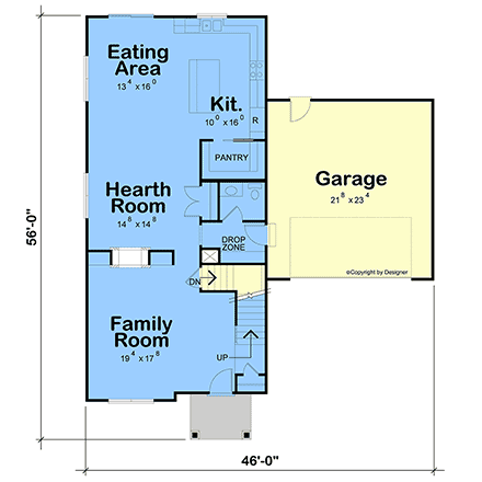 Country, Craftsman, Farmhouse, Traditional House Plan 101273 with 3 Beds, 3 Baths, 2 Car Garage First Level Plan