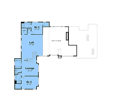 Contemporary, Modern House Plan 101277 with 5 Beds, 6 Baths, 4 Car Garage Second Level Plan