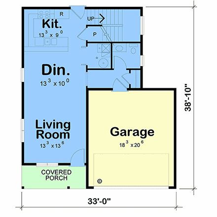 Contemporary, Modern House Plan 101281 with 3 Beds, 3 Baths, 2 Car Garage First Level Plan