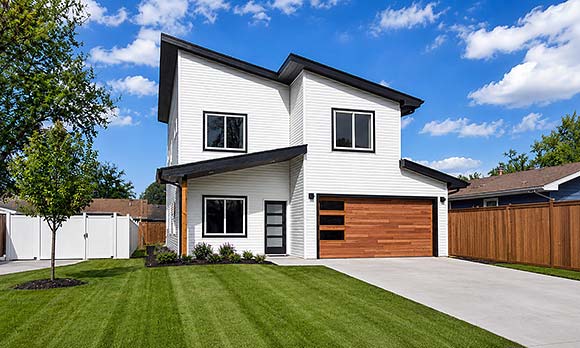 Contemporary, Modern House Plan 101281 with 3 Beds, 3 Baths, 2 Car Garage Elevation