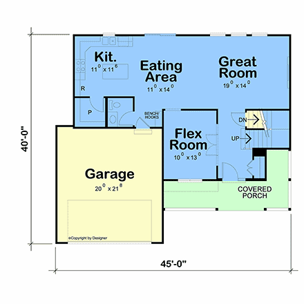 Contemporary, Farmhouse, New American House Plan 101283 with 4 Beds, 3 Baths, 2 Car Garage First Level Plan