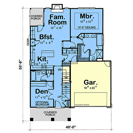 Country, Craftsman, Farmhouse, Traditional House Plan 101284 with 3 Beds, 3 Baths, 2 Car Garage First Level Plan