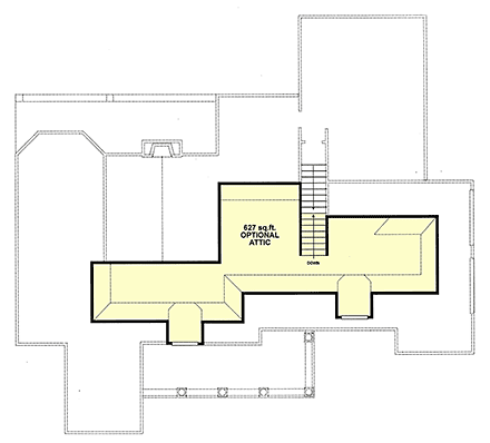Contemporary, Country, Farmhouse, Traditional House Plan 101291 with 4 Beds, 3 Baths, 2 Car Garage Second Level Plan
