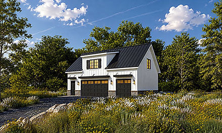 Garage-Living Plan 101296