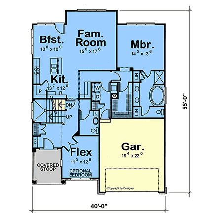 Contemporary, Country, Farmhouse, New American House Plan 101298 with 3 Beds, 3 Baths, 2 Car Garage First Level Plan