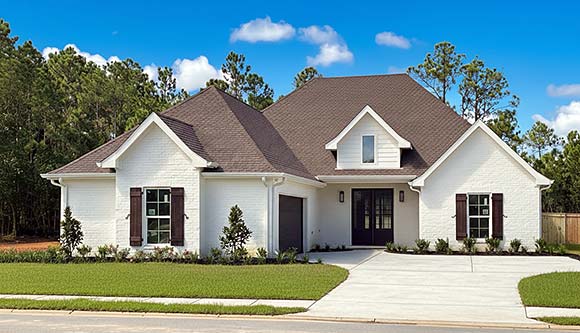 Acadian, Contemporary, Southern, Traditional House Plan 101302 with 3 Beds, 4 Baths, 2 Car Garage Elevation