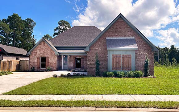 Acadian, Contemporary, Traditional House Plan 101303 with 4 Beds, 3 Baths, 2 Car Garage Elevation