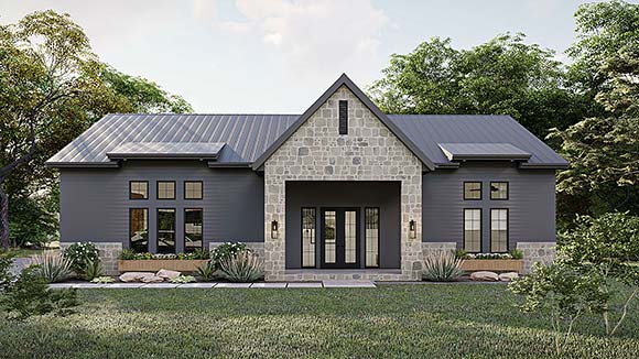 Barndominium, Contemporary, Farmhouse House Plan 101416 with 2 Beds, 1 Baths, 3 Car Garage Elevation