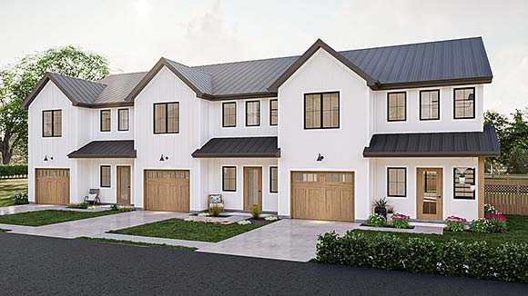 Contemporary, Country, Farmhouse, New American, Traditional Multi-Family Plan 101420 with 9 Beds, 9 Baths, 3 Car Garage Elevation