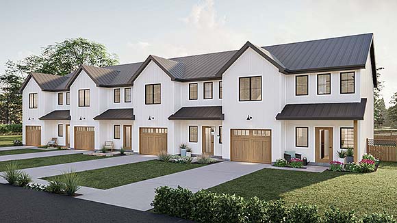 Contemporary, Country, Farmhouse Multi-Family Plan 101421 with 12 Beds, 12 Baths, 4 Car Garage Elevation