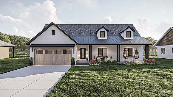 Country, Farmhouse, Traditional House Plan 101422 with 3 Beds, 3 Baths, 2 Car Garage Elevation