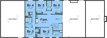 Barndominium, Country, Farmhouse House Plan 101430 with 6 Beds, 5 Baths, 4 Car Garage Second Level Plan