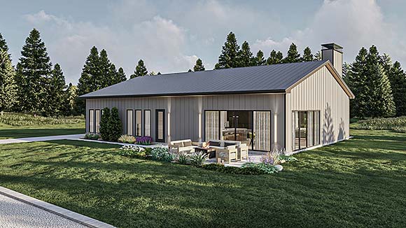 Barndominium, Country House Plan 101432 with 3 Beds, 3 Baths Elevation