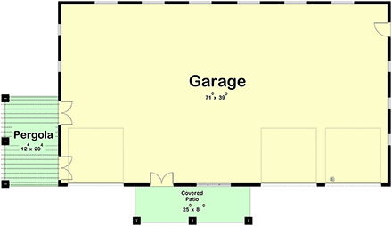 Barndominium, Contemporary, Modern 3 Car Garage Plan 101435 First Level Plan