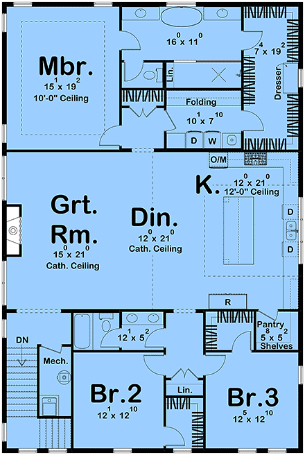 Barndominium, Country Garage-Living Plan 101458 with 3 Beds, 3 Baths, 4 Car Garage Second Level Plan