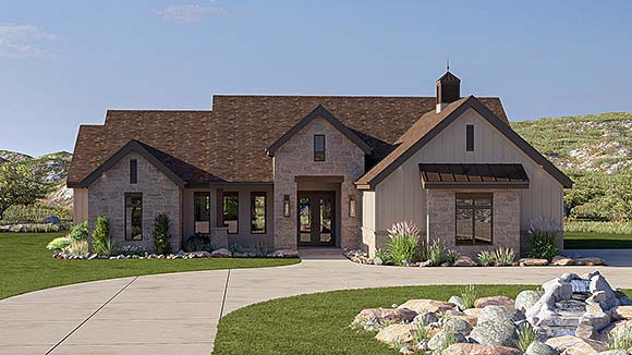 Country, Farmhouse House Plan 101465 with 3 Beds, 2 Baths, 2 Car Garage Elevation
