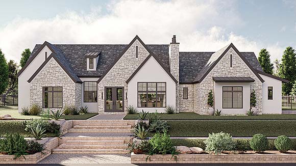 Cottage, Country, European, New American, Ranch House Plan 101466 with 3 Beds, 2 Baths, 2 Car Garage Elevation