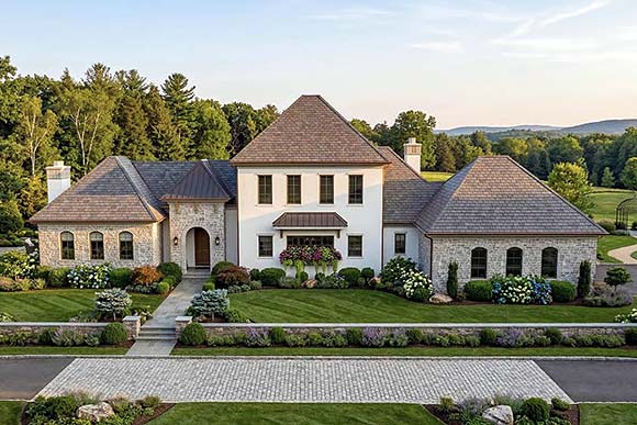 Contemporary, Cottage, European, French Country House Plan 101469 with 4 Beds, 3 Baths, 3 Car Garage Elevation
