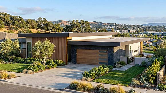 Modern, Prairie House Plan 101476 with 3 Beds, 3 Baths, 2 Car Garage Elevation