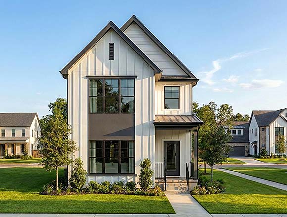 Contemporary, Farmhouse, Traditional House Plan 101487 with 3 Beds, 3 Baths, 2 Car Garage Elevation