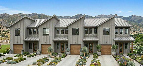 Contemporary, Modern Multi-Family Plan 101492 with 12 Beds, 12 Baths, 4 Car Garage Elevation