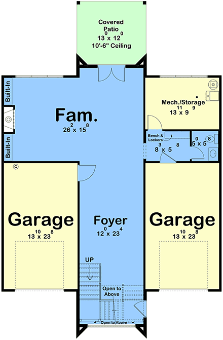 Contemporary, Modern House Plan 101499 with 3 Beds, 3 Baths, 2 Car Garage First Level Plan