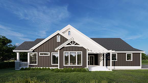 Craftsman, European, Farmhouse House Plan 101506 with 2 Beds, 3 Baths, 3 Car Garage Elevation